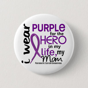 Badge Rond 5 Cm Cancer pancréatique pour mon héros ma maman 2