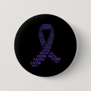 Badge Rond 5 Cm Cancer pancréatique Sensibilisation Espérance Foi