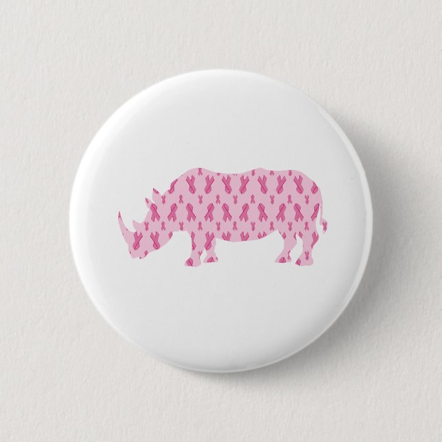 Badge Rond 5 Cm Cancer-Ruban-Rhino (Devant)