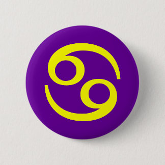 BADGE ROND 5 CM CANCER, SIGNE ZODIATIQUE