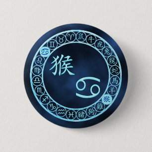 Badge Rond 5 Cm Cancer/Singe