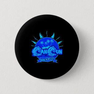 Badge Rond 5 Cm Cancun Mexico Beach Palm Tree Destination Gi