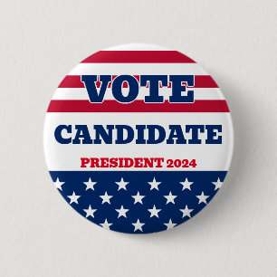 Badge Rond 5 Cm Candidat à la campagne présidentielle