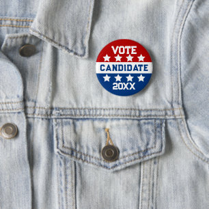 Badge Rond 5 Cm Candidat à l'élection personnalisée