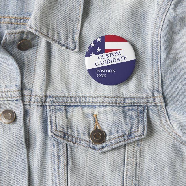 Badge Rond 5 Cm Candidat à l'élection personnalisée (En situation)