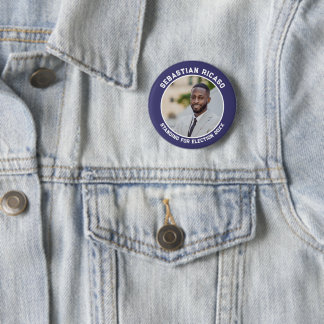 Badge Rond 5 Cm Candidat à l'élection photo personnalisée