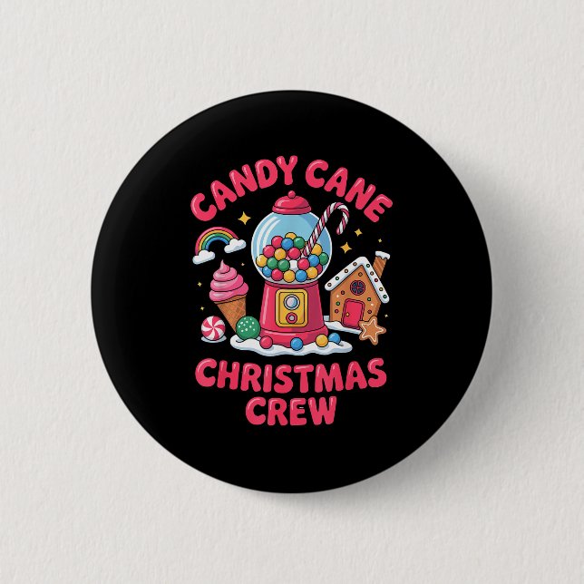 Badge Rond 5 Cm Candy Cane Christmas Crew Gumball Gingerbread Pepp (Devant)