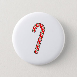 Badge Rond 5 Cm Candy Cane Christmas Drawing