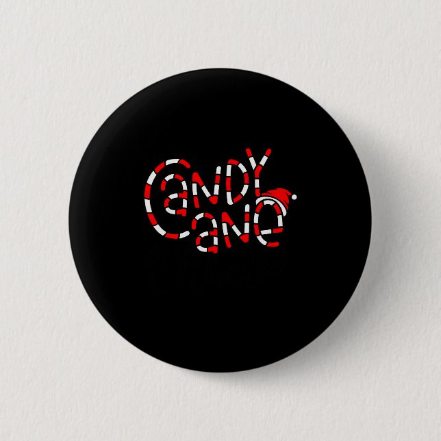 Badge Rond 5 Cm Candy Cane Crew Christmas Xmas Love Candy Boys Gir (Devant)