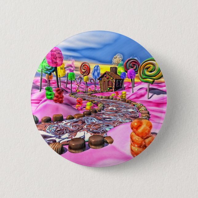 Badge Rond 5 Cm Candyland rose (Devant)