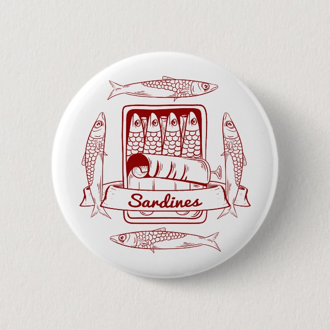 Badge Rond 5 Cm Canette de sardines (Devant)