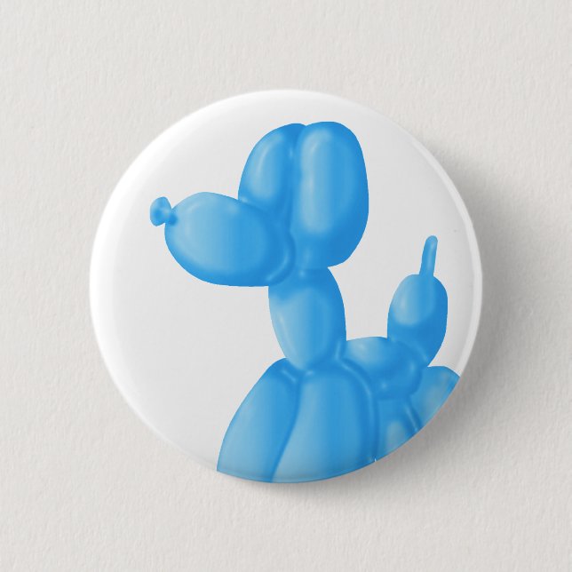 Badge Rond 5 Cm Caniche bleu (Devant)
