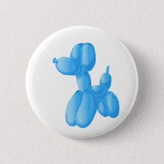 Badge Rond 5 Cm Caniche bleu