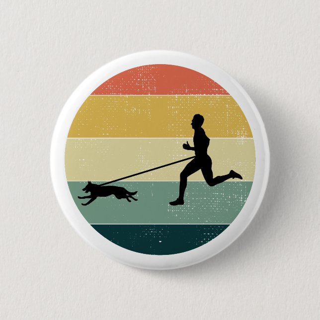 Badge Rond 5 Cm Canicross Trail Runner Dog Sport (Devant)