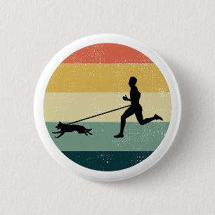 Badge Rond 5 Cm Canicross Trail Runner Dog Sport