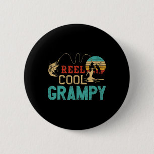 Badge Rond 5 Cm Canne à pêche drôle vintage Super Papi Cadeau pour