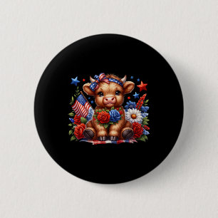 Badge Rond 5 Cm Canne à pêche vintage drapeau américain pêche drôl