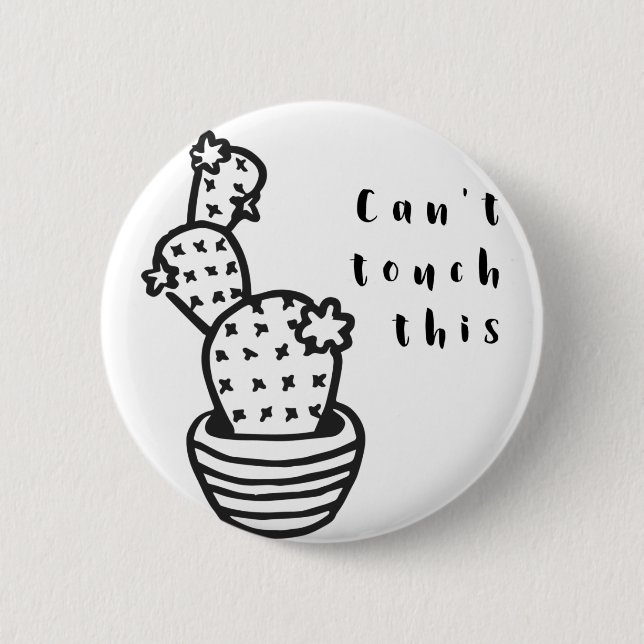 Badge Rond 5 Cm Cant Toucher Cactus (Devant)