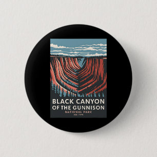 Badge Rond 5 Cm Canyon noir du parc national de Gunnison vintage