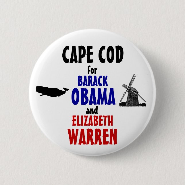 Badge Rond 5 Cm CAPE COD pour Obama et terriers 2012 (Devant)