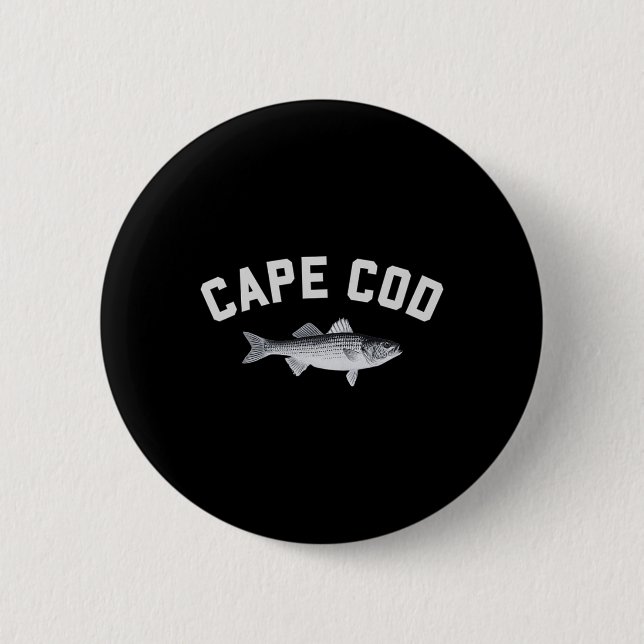 Badge Rond 5 Cm Cape Cod Striper Striper B Fun Fishing Design (Devant)