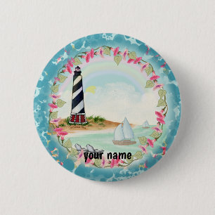 Badge Rond 5 Cm Cape Hatteras Lighthouse