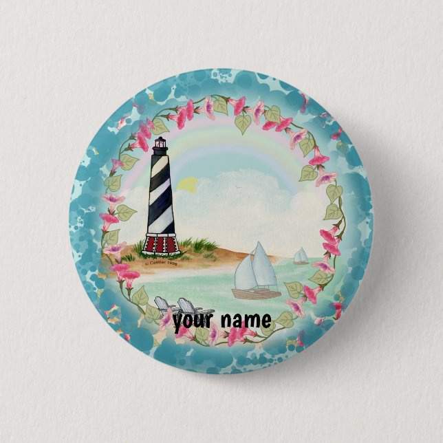 Badge Rond 5 Cm Cape Hatteras Lighthouse (Devant)