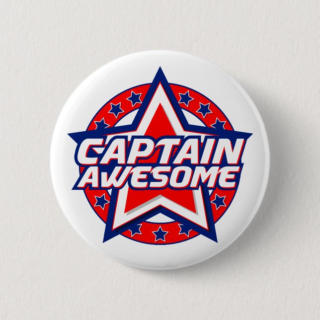 Badge Rond 5 Cm Capitaine Awesome (Devant)