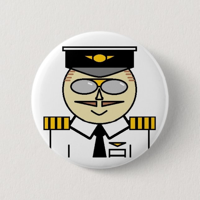 Badge Rond 5 Cm Capitaine Button (Devant)