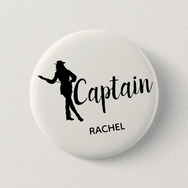 Badge Rond 5 Cm Capitaine chic Personalized d'équipe (Devant)