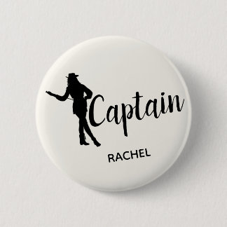 Badge Rond 5 Cm Capitaine chic Personalized d'équipe