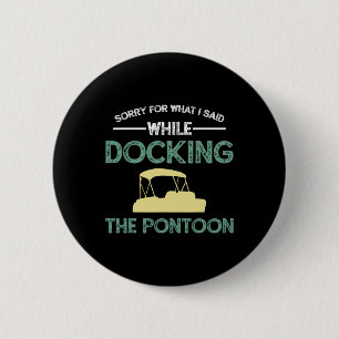 Badge Rond 5 Cm Capitaine de bateau ponton naviguant