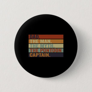 Badge Rond 5 Cm Capitaine de bateau ponton Papa drôle de voile et
