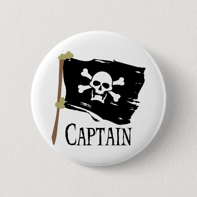 Badge Rond 5 Cm Capitaine de jolly roger (Devant)