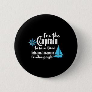Badge Rond 5 Cm Capitaine Du Bateau Chaparral Bateaux