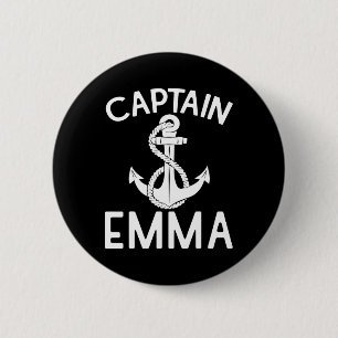 Badge Rond 5 Cm Capitaine Emma Yacht Bateau à voile Bateau à batea