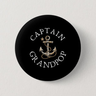 Badge Rond 5 Cm Capitaine Grandpop Bateau Voilier Vintage Anch