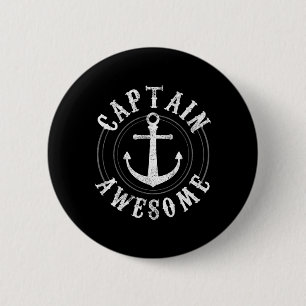 Badge Rond 5 Cm Capitaine Incroyable - Voile Ancre Naissance