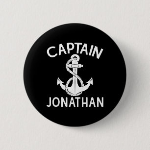Badge Rond 5 Cm Capitaine Jonathan bateau ancre yacht navigation n