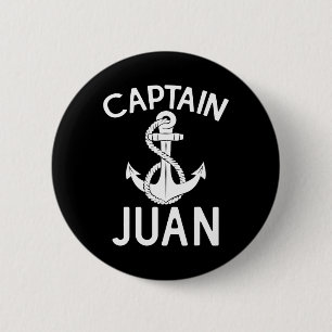 Badge Rond 5 Cm Capitaine Juan Navire Bateau Navigation Yacht Ancr