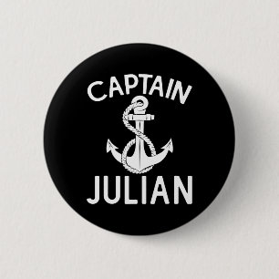 Badge Rond 5 Cm Capitaine Julian Yacht Bateau de bateau Ancre de b