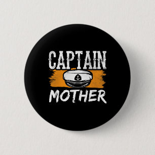 Badge Rond 5 Cm Capitaine Mère Équipage Bateau Yacht Navire Maman