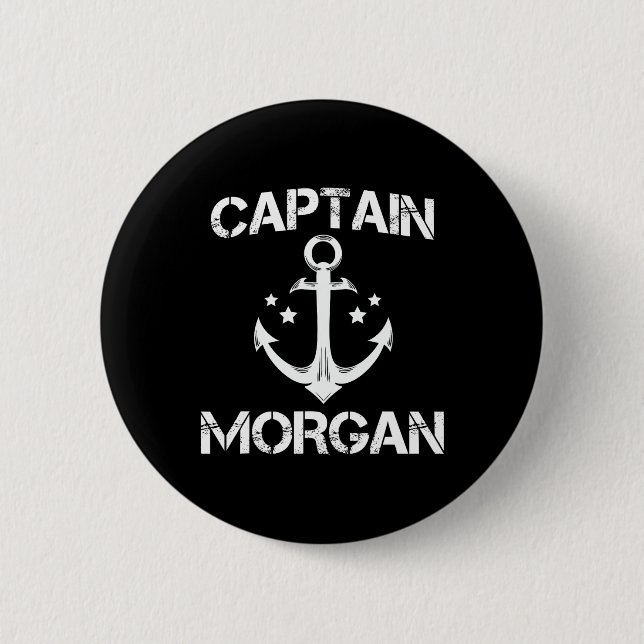 Badge Rond 5 Cm Capitaine Morgan Funny Anniversaire Nom de famille (Devant)
