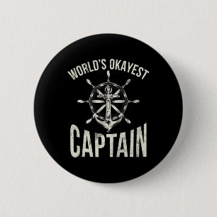 Badge Rond 5 Cm Capitaine moyen du monde du bateau