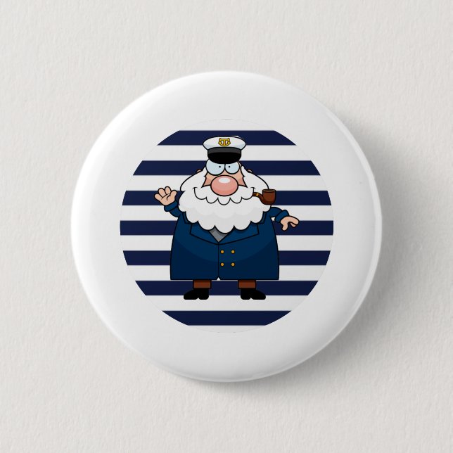Badge Rond 5 Cm Capitaine nautique (Devant)