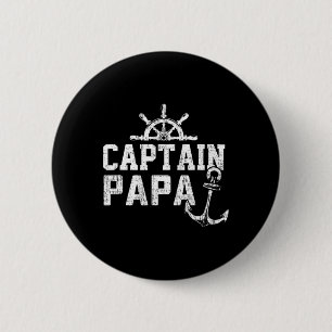 Badge Rond 5 Cm Capitaine Papa Ponton Bateau Pêche Lac Voile