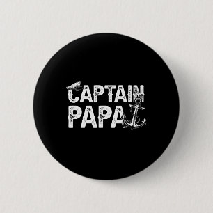 Badge Rond 5 Cm Capitaine Papa Ponton Lac Marin Pêche Bateau F