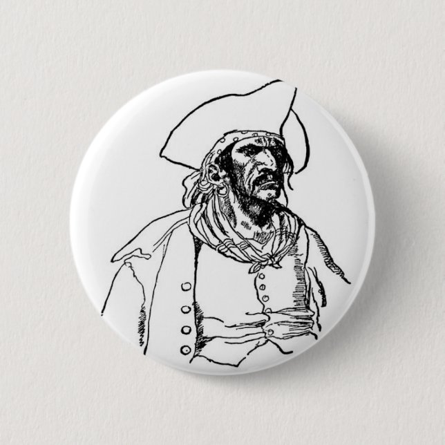 Badge Rond 5 Cm Capitaine pirate (Devant)