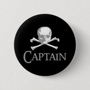 Badge Rond 5 Cm Capitaine pirate
