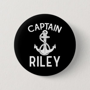 Badge Rond 5 Cm Capitaine Riley Voilier Bateau Navire